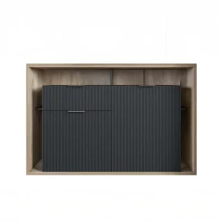 Madia 138x91h cm 2 ante 1 cassetto cannettato rovere nero Savona