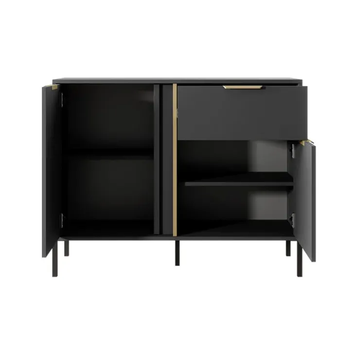 Madia 103x82h cm 2 ante 1 cassetto moderna antracite Nebula