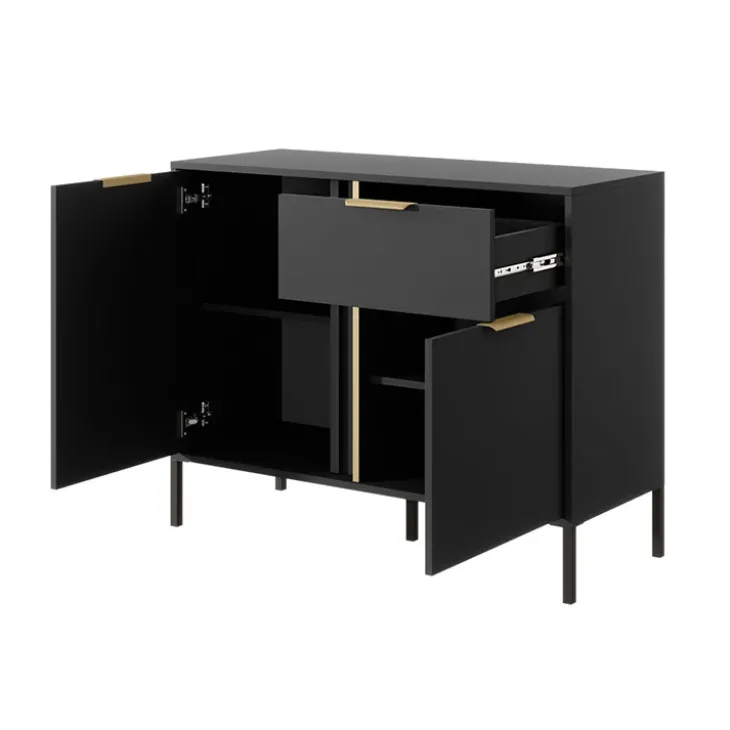 Madia 103x82h cm 2 ante 1 cassetto moderna antracite Nebula