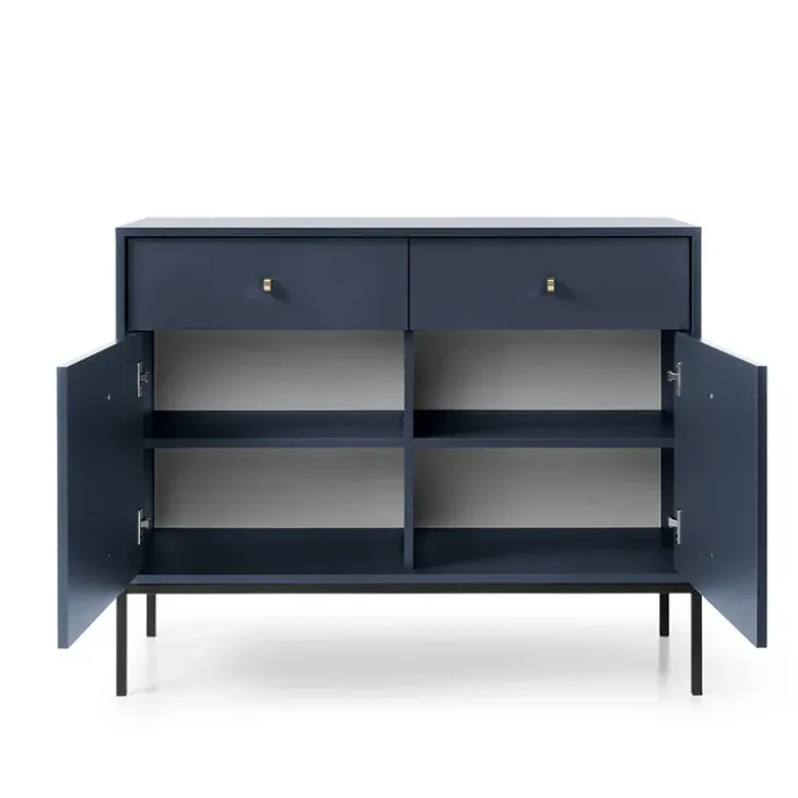 Madia 104x83h cm 2 ante con cassetti soggiorno blu notte Glory