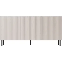 Madia 156x76h cm 3 ante con frontali cannettati beige Ziggy
