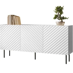 Madia 166x80h cm 3 ante con frontali decorati bianco Daniele