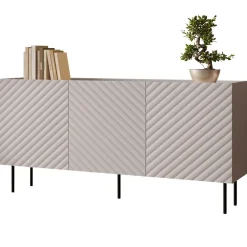 Madia 166x80h cm 3 ante con frontali decorati beige Daniele