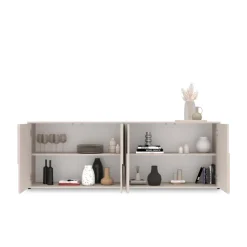 Madia 205x70h cm 4 ante design in rilievo beige cashmere Sonia