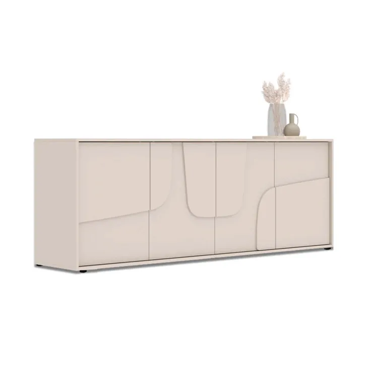 Madia 205x70h cm 4 ante design in rilievo beige cashmere Sonia