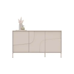 Madia 155x86h cm 3 ante design in rilievo con piedini beige cashmere Sonia