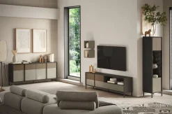 Madia 206x86h cm 4 ante moderna antracite tortora Every