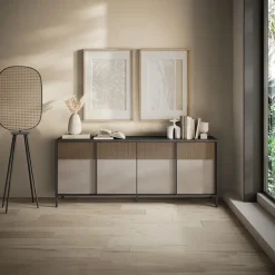 Madia 206x86h cm 4 ante moderna antracite tortora Every
