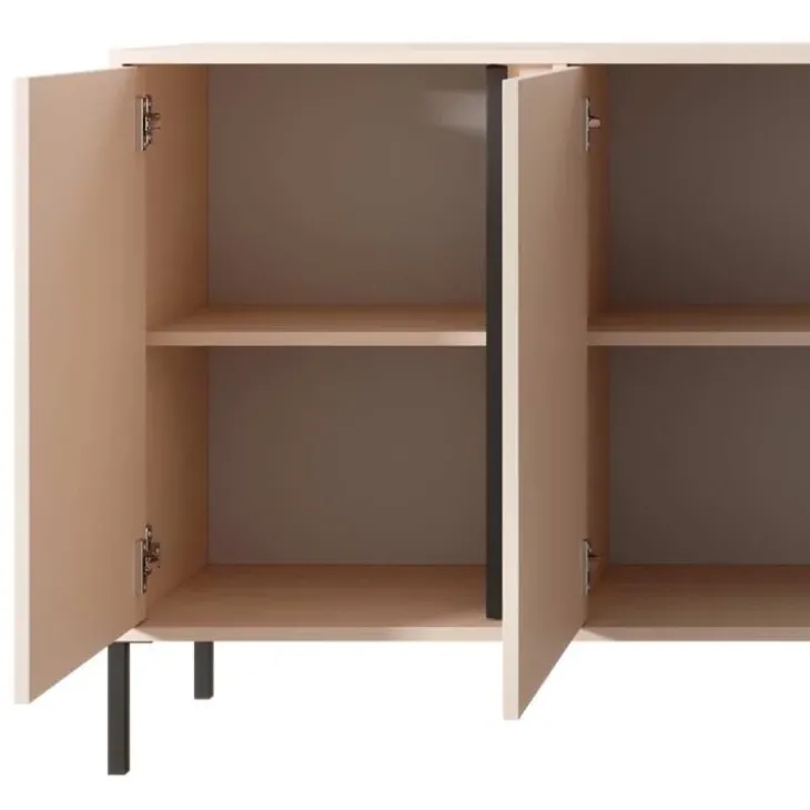 Madia 203x82h cm 4 ante moderna beige Melly