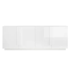 Madia 241x90h cm 4 ante moderna bianco laccato lucido Alvarez