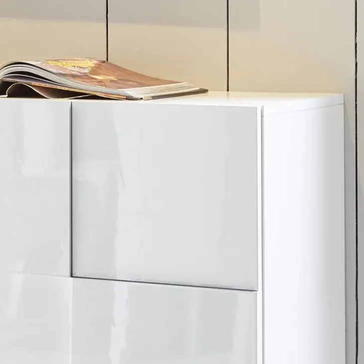 Madia 181x84h cm 3 ante moderna bianco laccato lucido Obsession