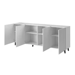 Madia 201x83h cm 4 ante moderna cannettato bianco Essence