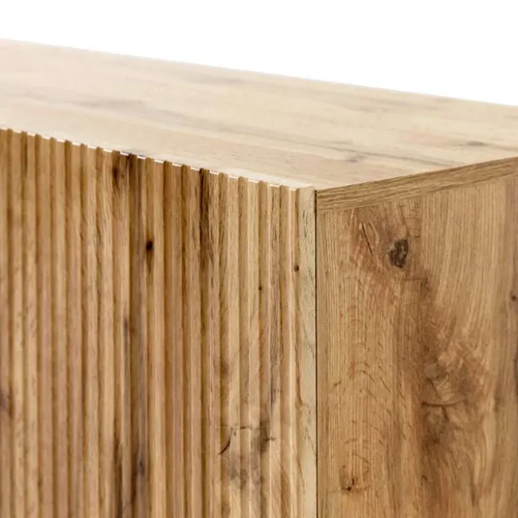 Madia 201x82h cm 4 ante moderna cannettato quercia Essence