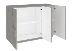 Madia 120x86h cm 3 ante moderna decorate grigio cemento Zenzero