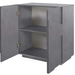 Madia 81x86h cm 2 ante moderna decorate ossido Zenzero Gihome®