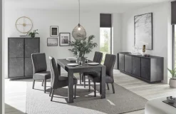Madia 180x79h cm 4 ante moderna effetto marmo nero Viking