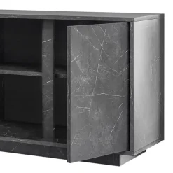 Madia 180x79h cm 4 ante moderna effetto marmo nero Viking