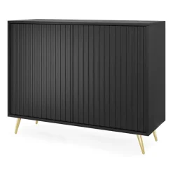Madia 104x78h cm 2 ante moderna nero cannettato Celestia