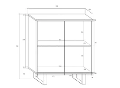 Madia 80x90h cm 2 ante moderna nero opaco e lucido Kelli Gihome®