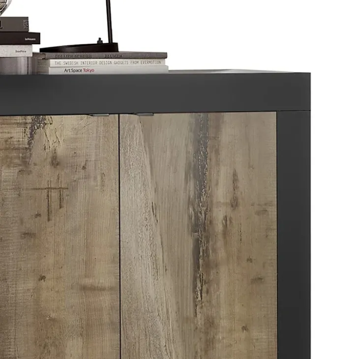 Madia 207x86h cm 4 ante moderna nero pero Eternity