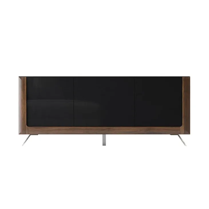 Madia 200x81h cm 3 ante moderna noce nero lucido Jumbo