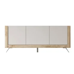 Madia 200x81h cm 3 ante moderna rovere tortora lucido Jumbo