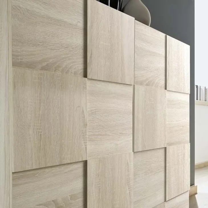 Madia 181x84h cm 3 ante moderna soggiorno rovere samoa Obsession