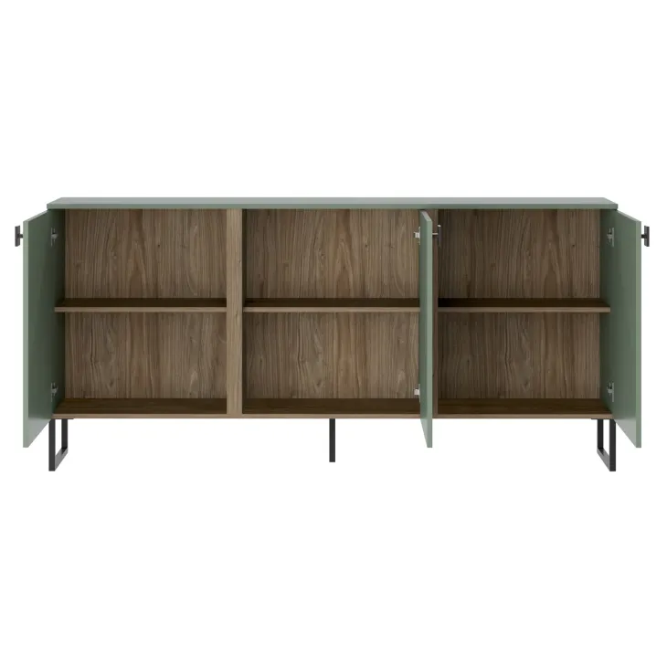 Madia 184x87h cm 3 ante moderna verde salvia scuro rovere Selvia