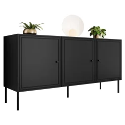 Madia 151x75h cm 3 ante nero opaco Stark