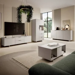 Madia 180x90h cm 3 ante soggiorno beige cashmere Stone