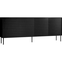Madia 200x81h cm 4 ante soggiorno nero Wild