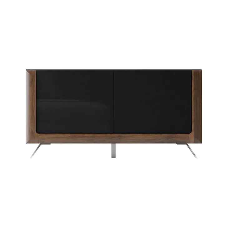 Madia 160x81h cm 2 ante soggiorno noce nero lucido Jumbo