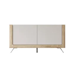 Madia 160x81h cm 2 ante soggiorno rovere tortora lucido Jumbo
