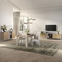 Madia 160x86h cm 3 ante 2 vani rovere chiaro beige Tony