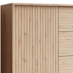 Madia 120x84h cm 3 cassetti rustica design cannettato rovere Branch