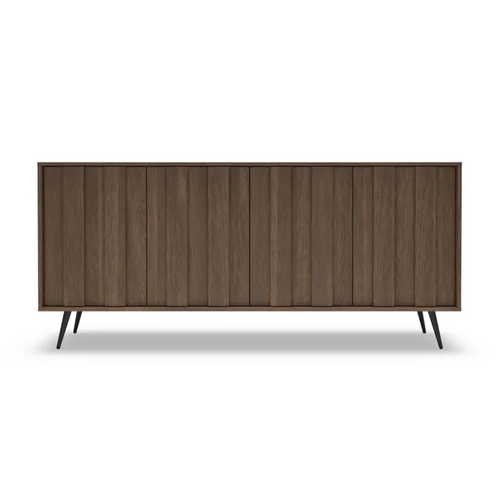 Madia 183x83h cm con led 4 ante soggiorno noce Bois