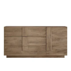 Madia 182x90h cm moderna 1 anta 3 cassetti rovere scuro Alvarez