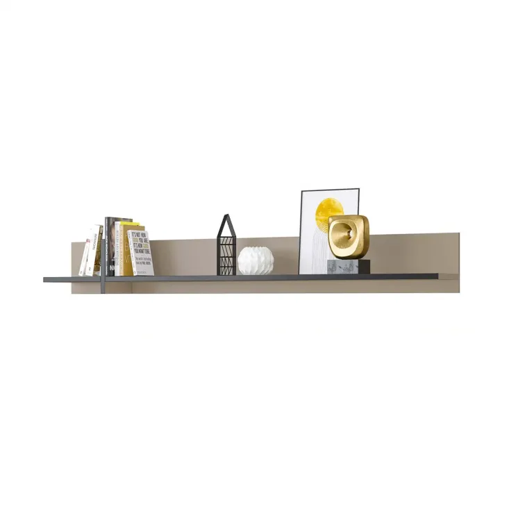 Mensola a muro 180x23h cm moderna tortora Lolla