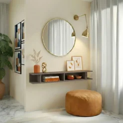 Mensola reversibile 138x19h cm con vani a vista marrone bronzo Sunset