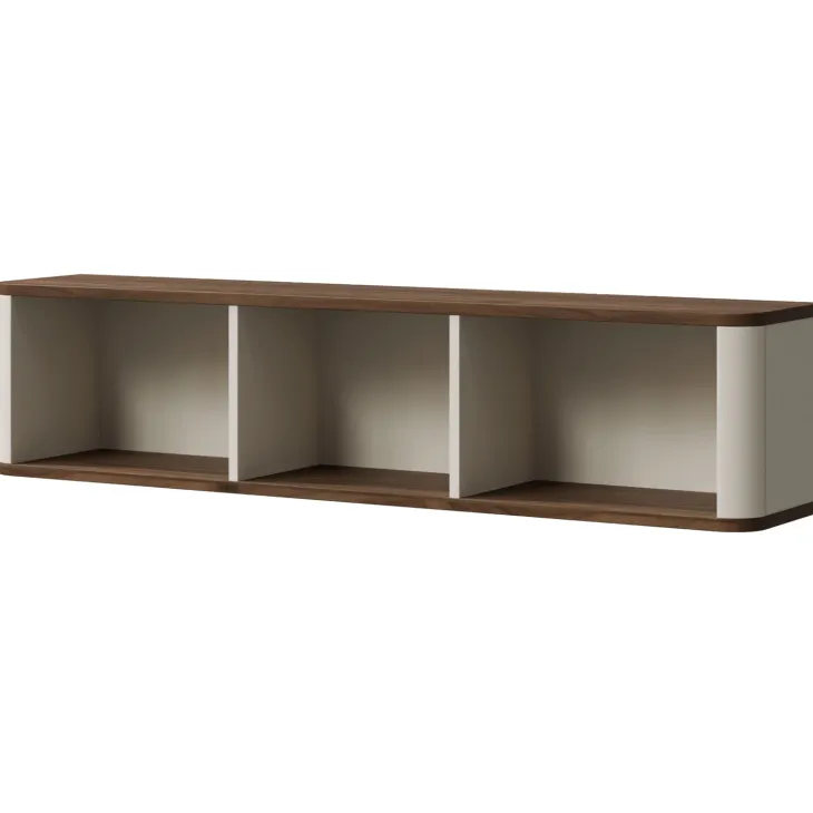 Mensola 130x30 cm 3 vani a giorno beige cashmere noce Arden