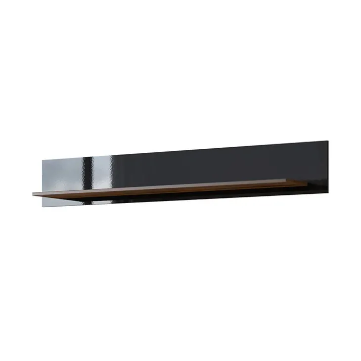 Mensola 160x24h cm da parete noce nero lucido Jumbo