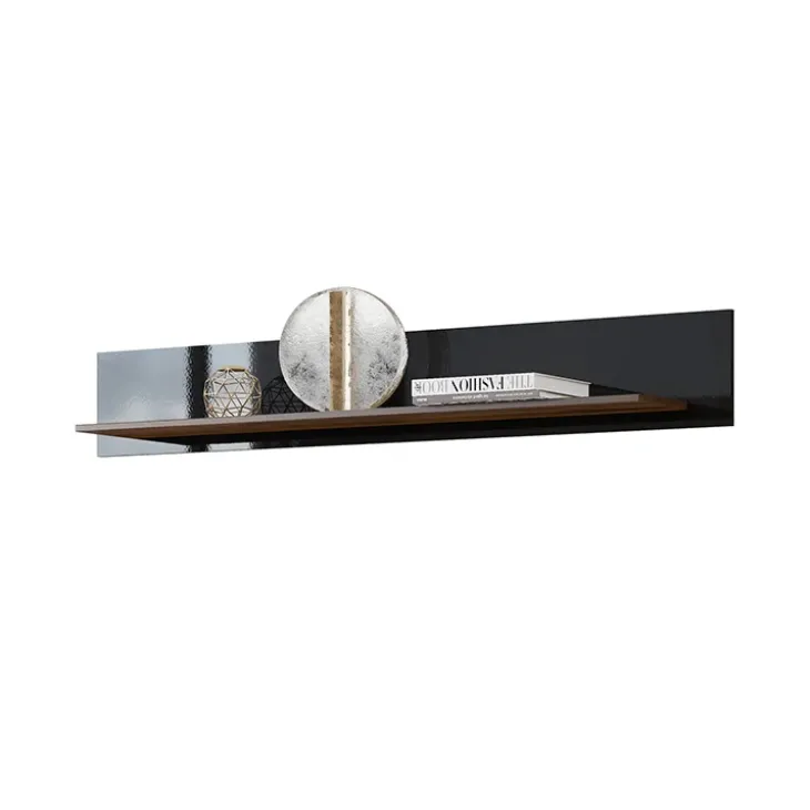 Mensola 160x24h cm da parete noce nero lucido Jumbo
