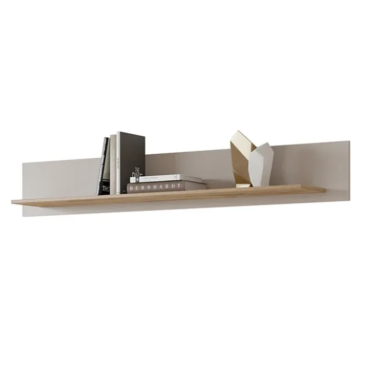 Mensola 160x24h cm da parete rovere tortora lucido Jumbo