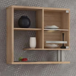 Mensola 80x76h cm da parete soggiorno rovere chiaro Sharon