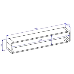 Mensola 150x27h cm moderna soggiorno rovere nero opaco Esmond