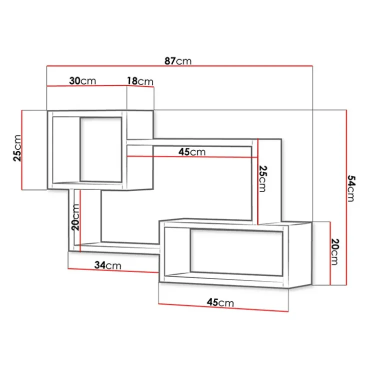 Mensola 87x54h cm pensile a muro design moderno bianco effetto marmo Shila