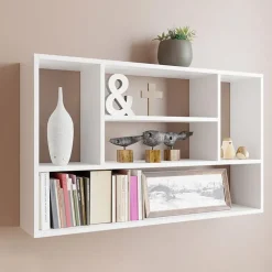 Mensola 100x60h cm pensile a muro design moderno bianco Leira