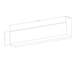 Mensola 150x32h cm per parete attrezzata noce Megan Gihome®