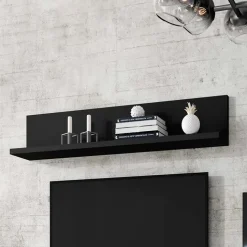 Mensola 150x32h cm per parete attrezzata nero opaco Megan Gihome®