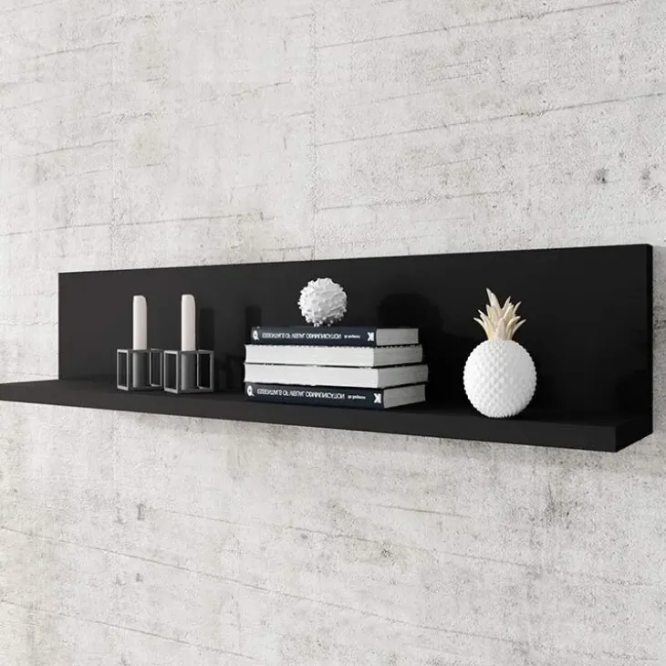 Mensola 150x32h cm per parete attrezzata nero opaco Megan Gihome®